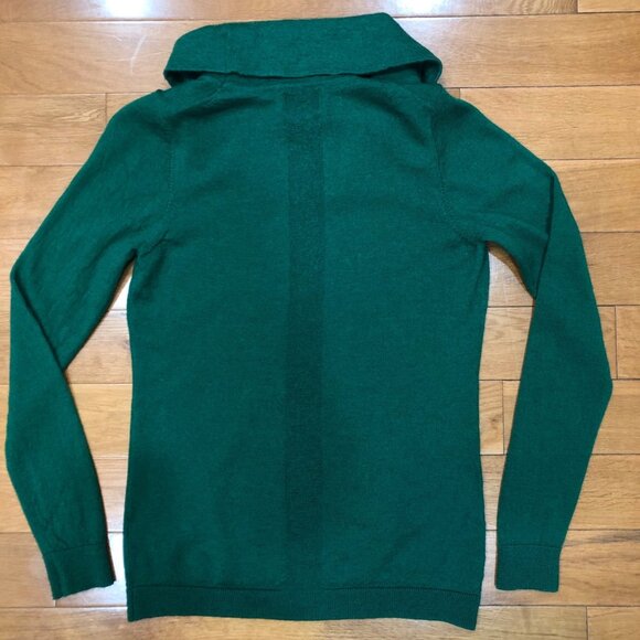 Fenn Wright Manson 100% Extrafine Merino Wool Cowl Neck Green Sweater Size M - Picture 2 of 9